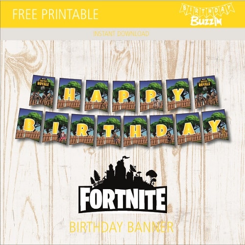 Free Printable Fortnite Birthday Banner | Birthday Buzzin