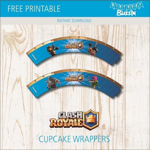 Free printable Clash Royale Cupcake Wrappers
