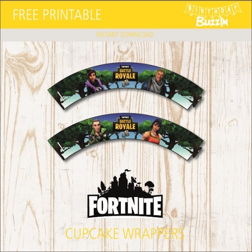 Free printable Fortnite Cupcake Wrappers