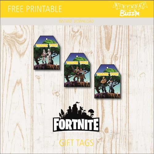 Free Printable Fortnite Gift Tags Birthday Buzzin