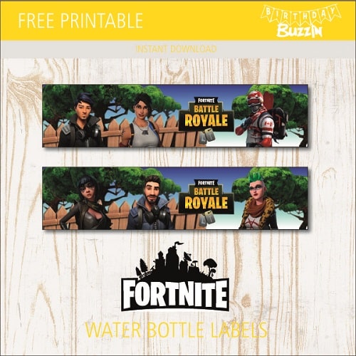 Free printable Fortnite Water Bottle Labels