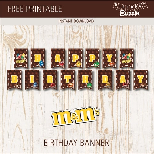 Free Printable M&M Birthday Banner