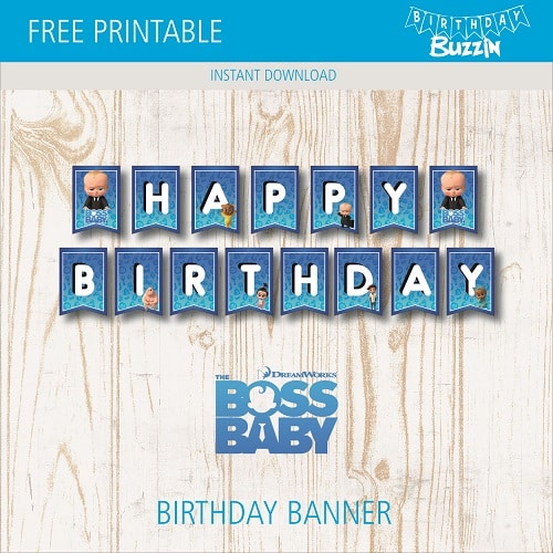 Free Printable Boss Baby Birthday Banner