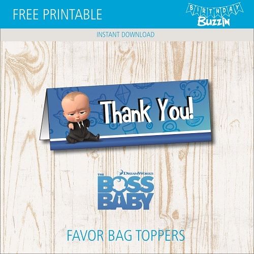 Free Printable Boss Baby Favor Bag Toppers