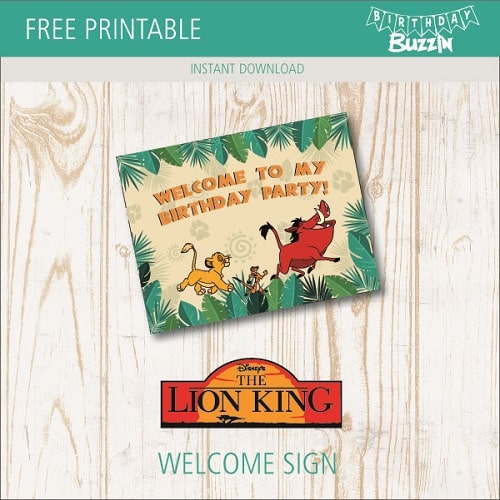 Free Printable Lion King Welcome Sign