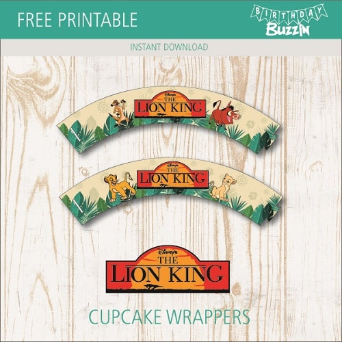 Free printable Lion King Cupcake Wrappers