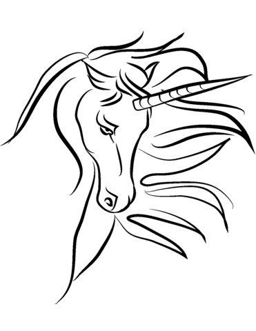 Free printable unicorn coloring page
