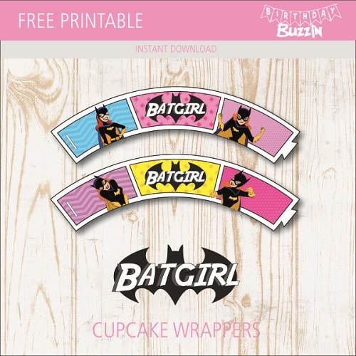 Free Printable Batgirl Cupcake Wrappers
