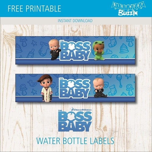 Free Printable Boss Baby Water bottle labels