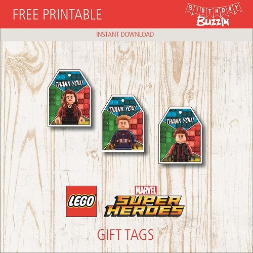 Free Printable Lego Marvel Superheroes gift Tags