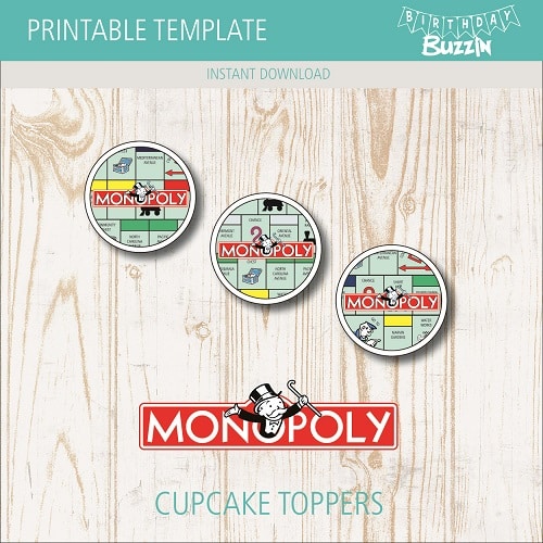 Free Printable Monopoly Cupcake Toppers