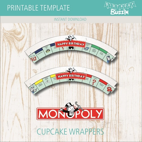 Free Printable Monopoly Cupcake Wrappers