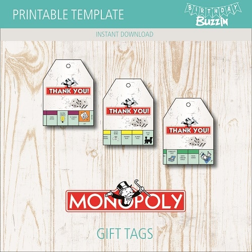 Free Printable Monopoly Gift Tags