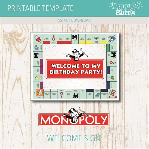 Free Printable Monopoly Welcome Sign
