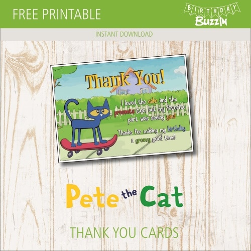 Free Printable Pete the Cat Thank You Cards