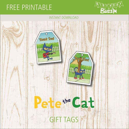 Free printable Pete the Cat Gift Tags