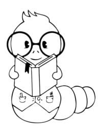 Free printable bookworm coloring pages