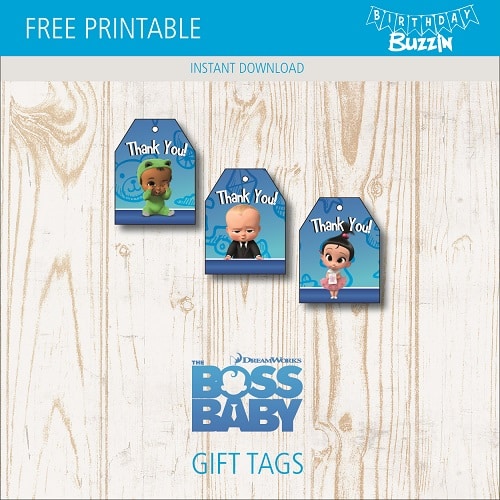 free printable Boss Baby Gift Tags