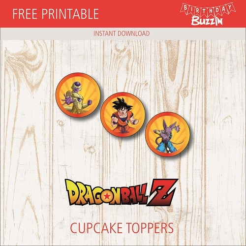 Free Printable Dragon Ball Z Cupcake Toppers