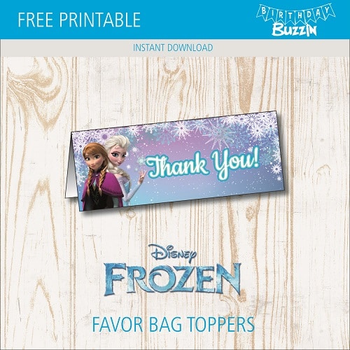 Free Printable Frozen Favor Bag Toppers