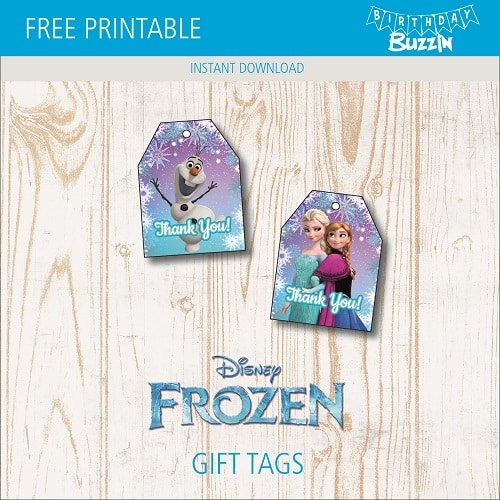 Free Printable Frozen Birthday Gift Tags