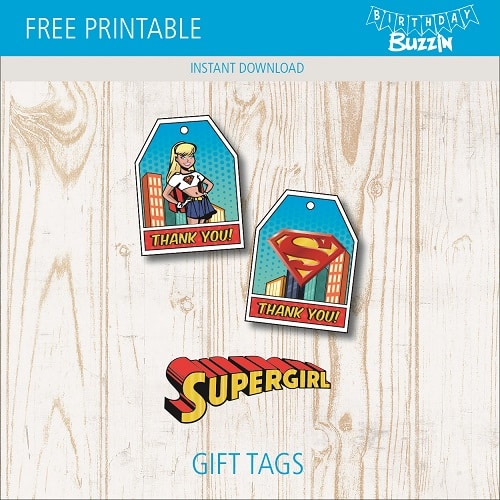 Free Printable Supergirl Gift Tags