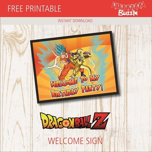 Free printable Dragon Ball Z Welcome Sign
