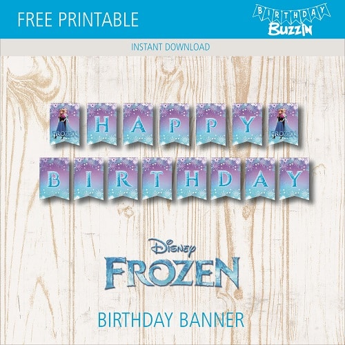 Free Printable Frozen Birthday Banner Birthday Buzzin
