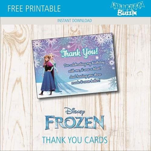 Free printable Frozen Thank You Card