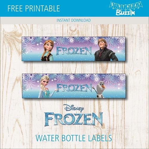 free printable frozen water bottle labels birthday buzzin