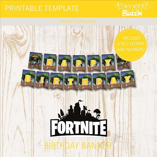 Fortnite Birthday Banner A-Z