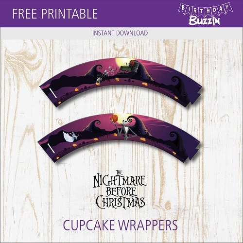 Free Printable Nightmare Before Christmas Cupcake Wrappers