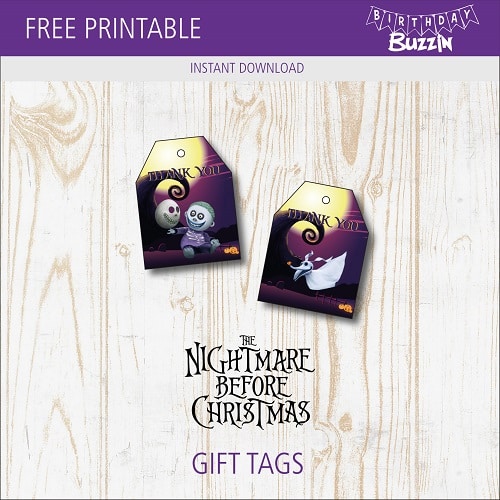 Free printable Nightmare before Christmas Gift Tags