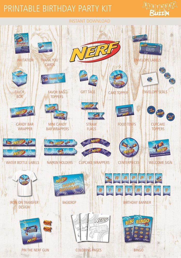 Nerf Birthday Party Printable Kit