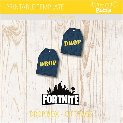 Printable Fortnite Drop Gift Tags