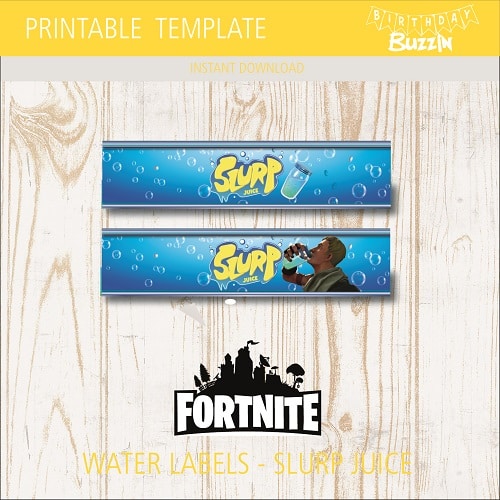 Fortnite Party Water Bottle Labels Template