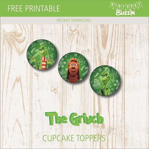 Free Printable The Grinch Cupcake Toppers