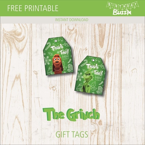 Free printable The Grinch Gift Tags