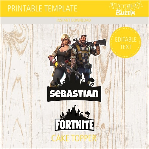 Printable Fortnite Cake Toppers