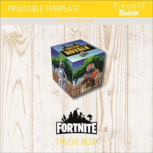 Printable Fortnite Favor Box