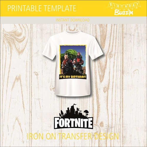 Printable Fortnite Iron on birthday t-shirt