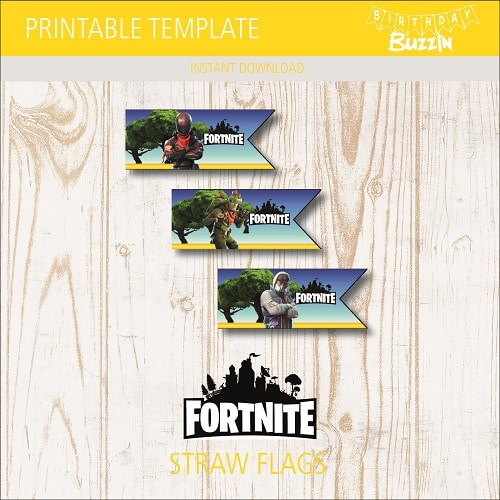 Printable Fortnite Straw Flags