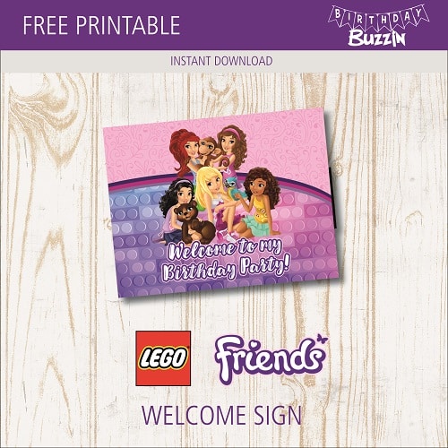 Free printable Lego Friends Welcome Sign