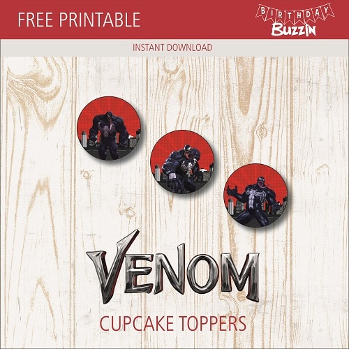 Free printable Venom Cupcake Toppers