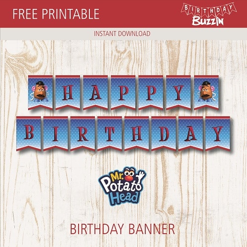 Free Printable Mr Potato Head Birthday Banner