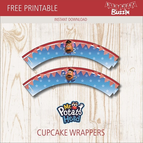 Free Printable Mr Potato Head Cupcake Wrappers