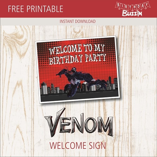 Free Printable Venom Welcome Sign