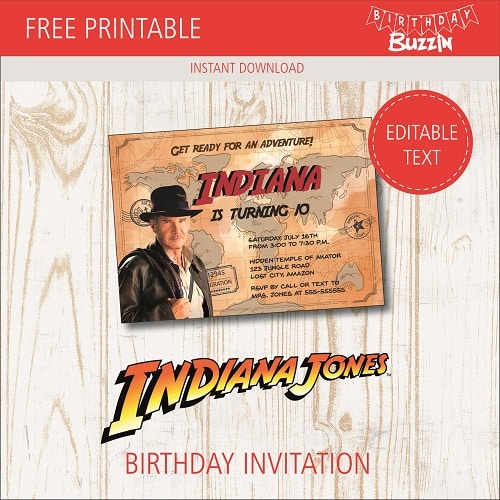 Free Printable Indiana Jones Birthday Party Invitations Birthday Buzzin Free Printable Indiana Jones Birthday Party Invitations Birthday Buzzin
