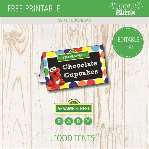 Free printabe Sesame Street Food tents