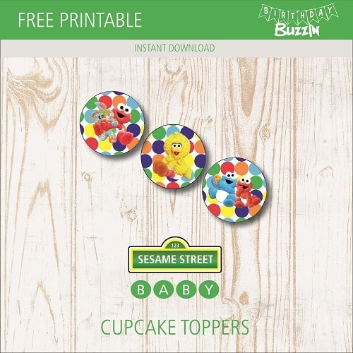 Free printable Baby Sesame Street Cupcake Toppers